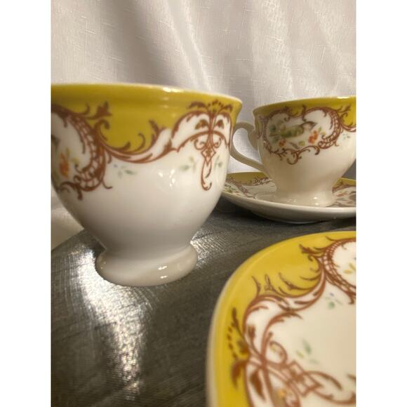 8 Piece Set of Gracie China Demi Tasse Cups with Saucers Birds Berries EUC - Picture 12 of 15